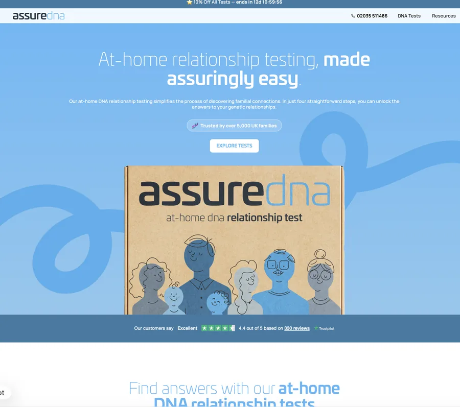 Assure DNA website