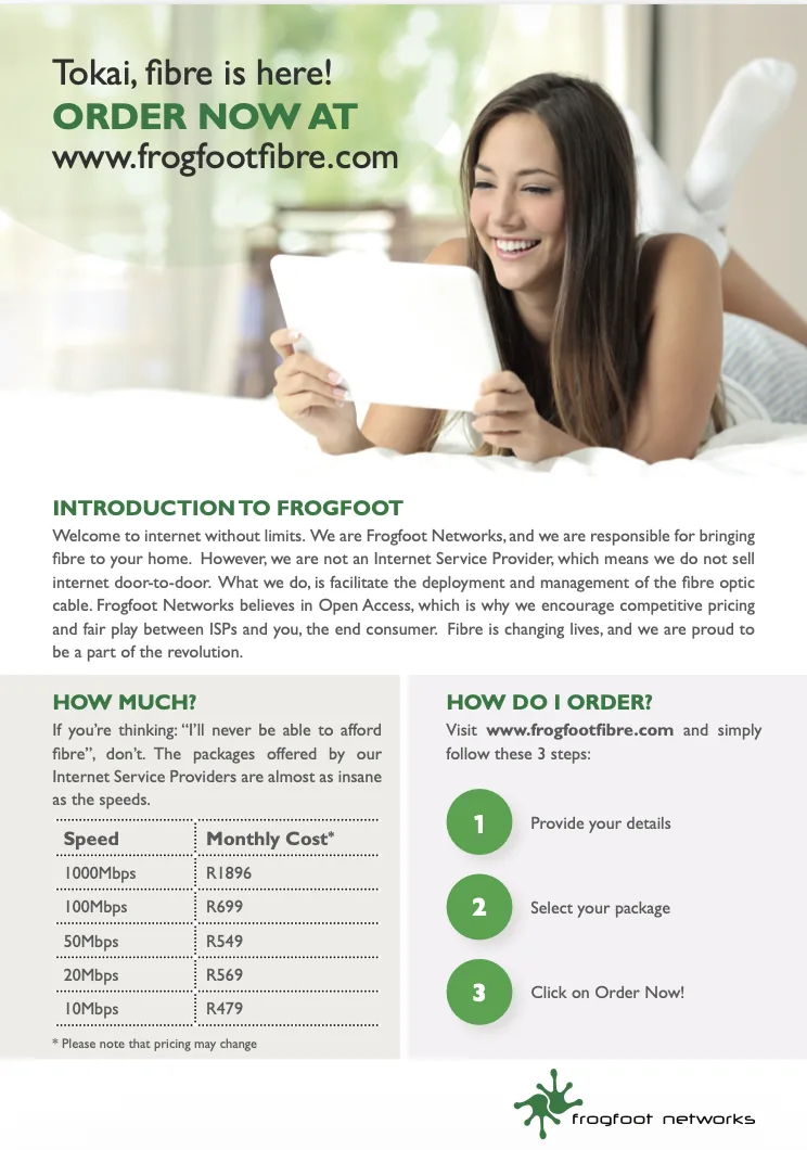 Frogfoot fibre flyer